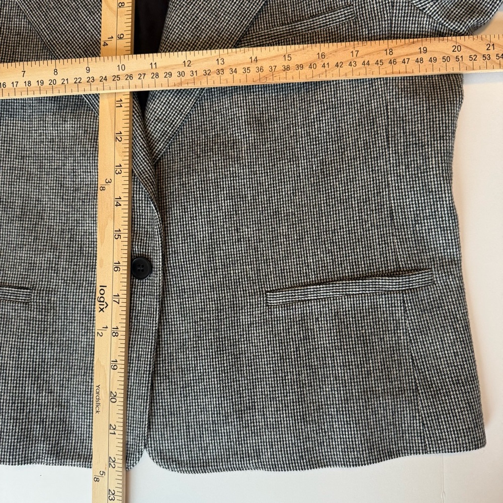 Evan Picone Black & White Tweed Blazer Wool Lined Size 14 Classic Career Jacket - Picture 13 of 14